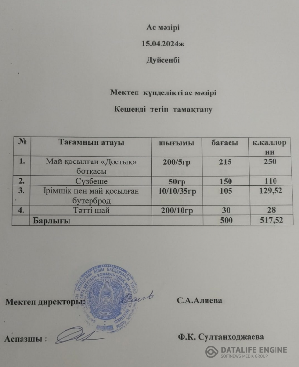Ас мәзірі