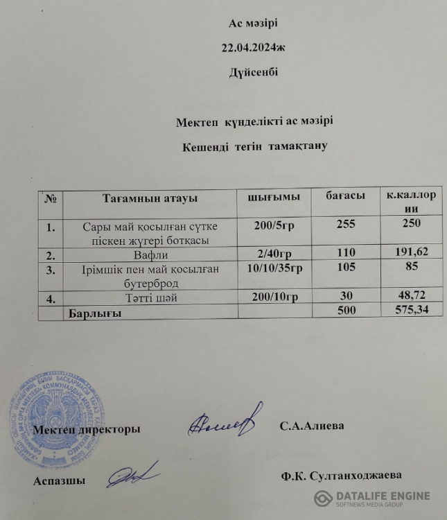 Ас мәзірі