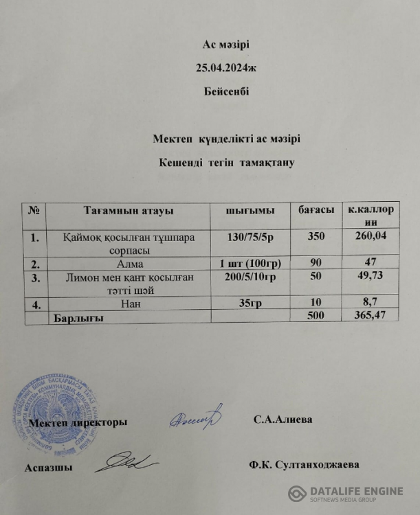 Ас мәзірі