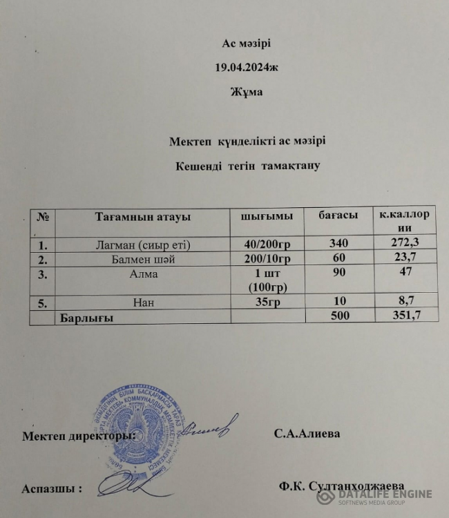 Ас мәзірі