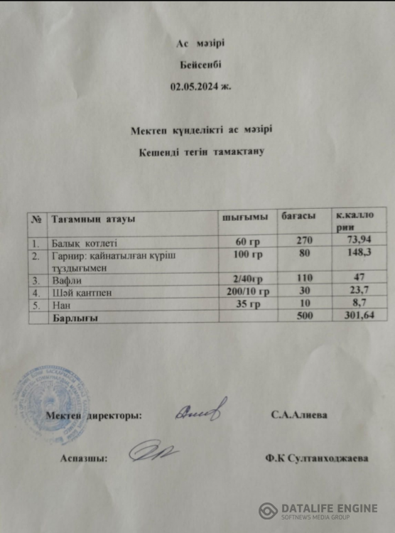 Ас мәзірі