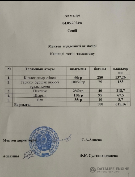 Ас мәзірі