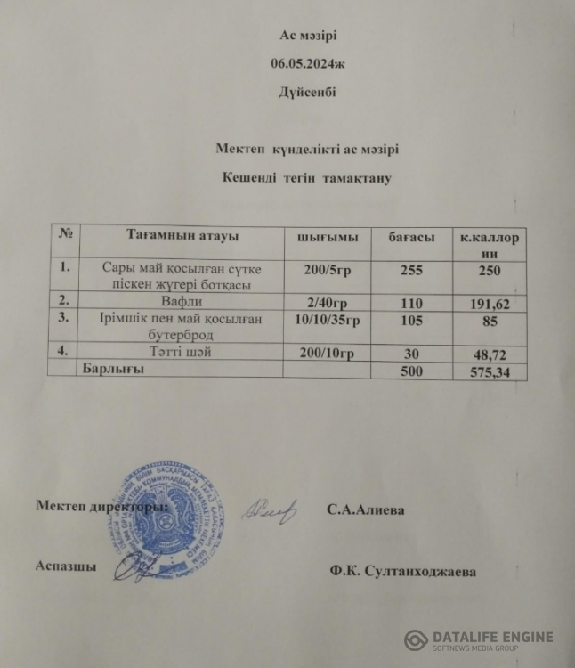 Ас мәзірі