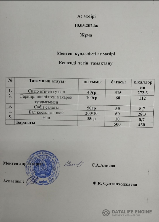 Ас мәзірі