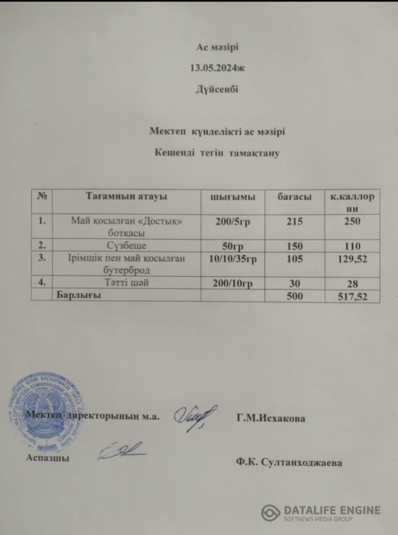 Ас мәзірі