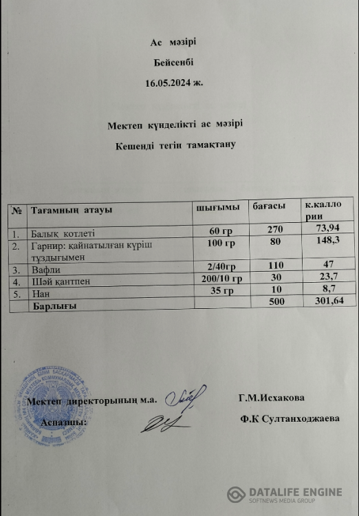 Ас мәзірі