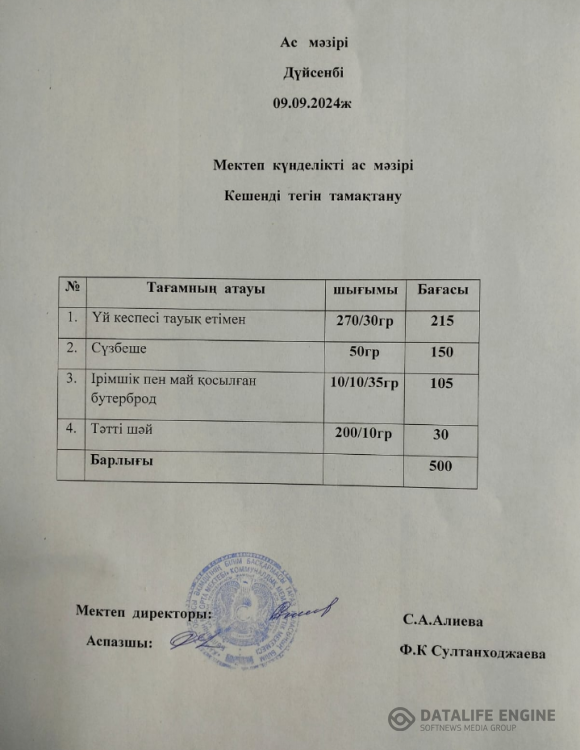 Ас мәзірі