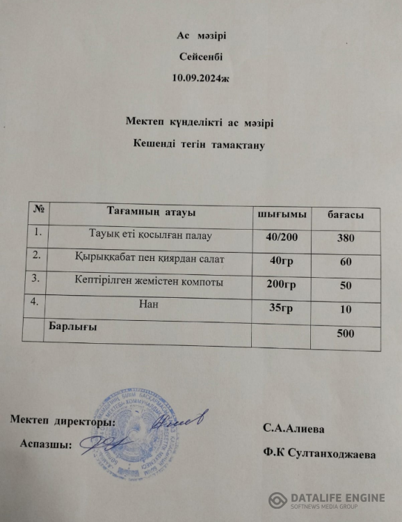 Ас мәзірі