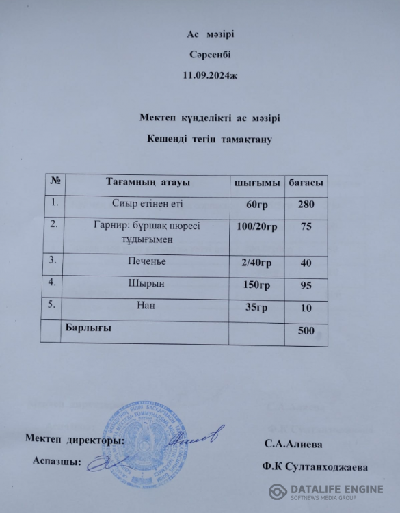 Ас мәзірі