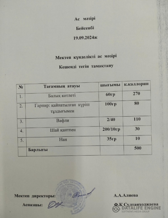 Ас мәзірі