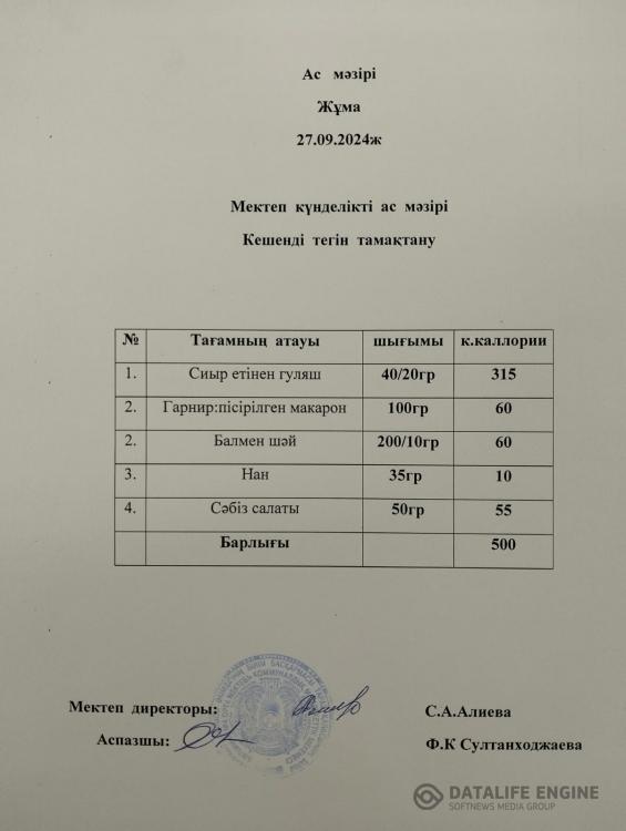 Ас мәзірі