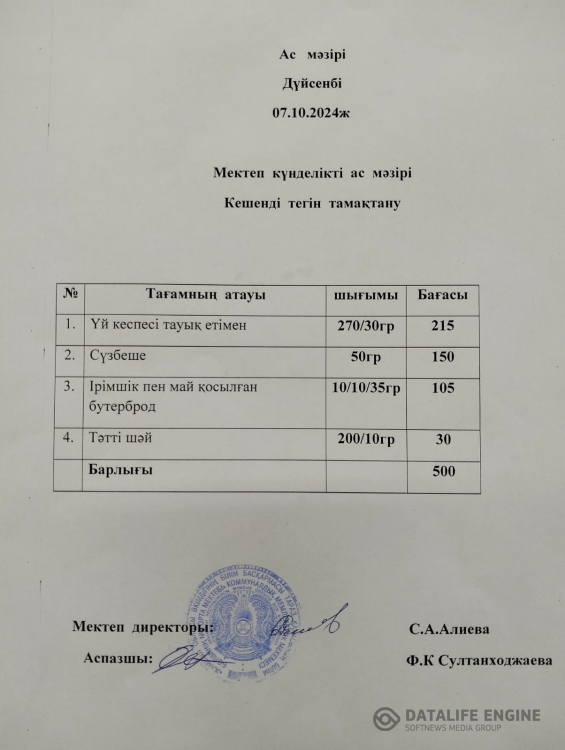 Ас мәзірі