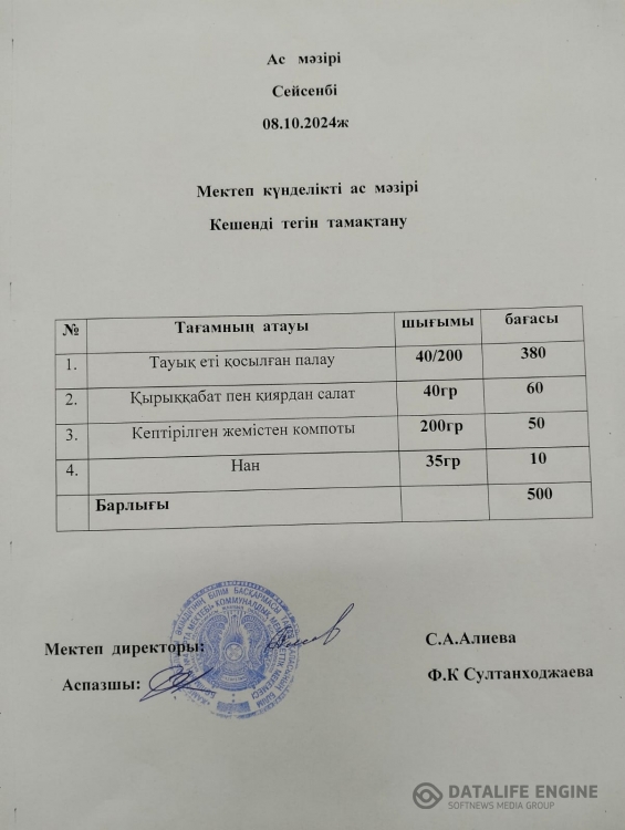 Ас мәзірі