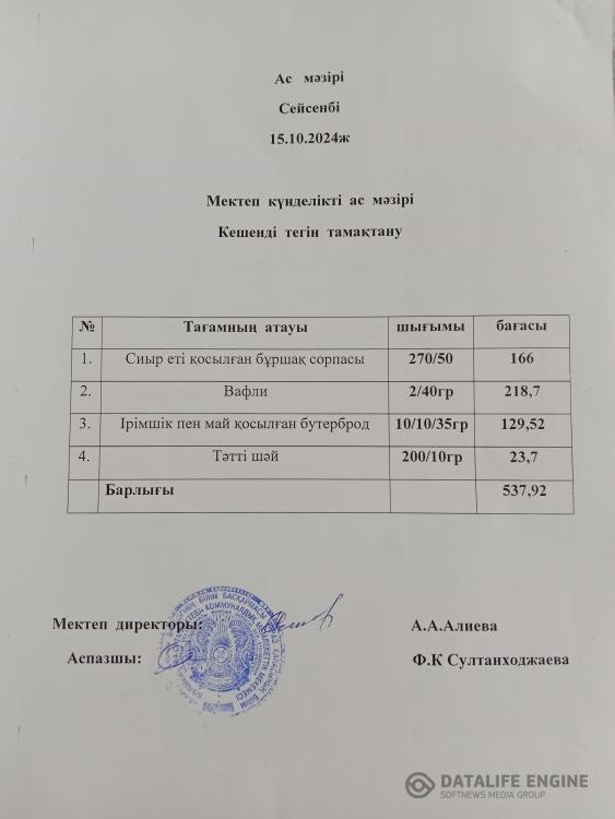 Ас мәзірі