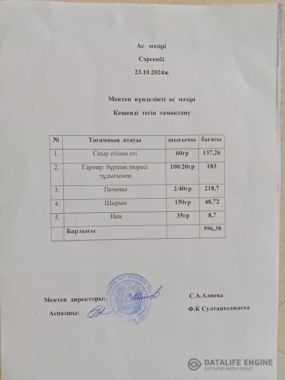 Ас мәзірі