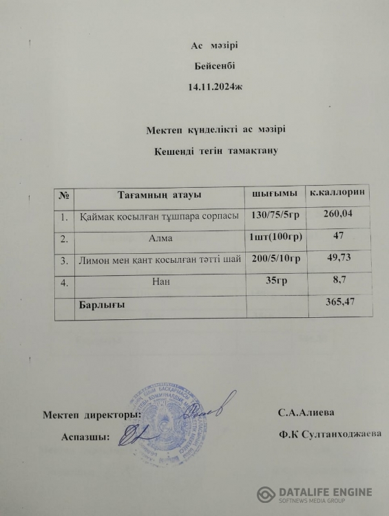 Ас мәзірі