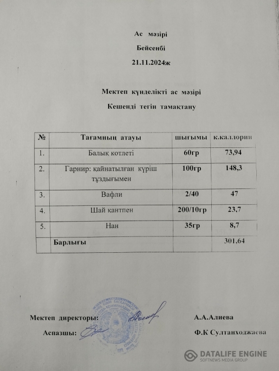Ас мәзірі