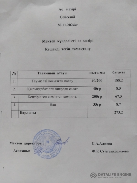 Ас мәзірі