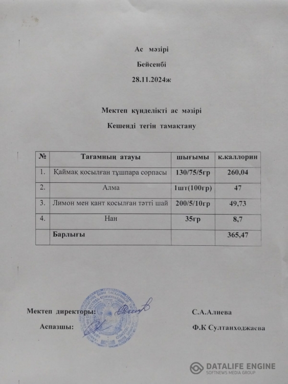 Ас мәзірі
