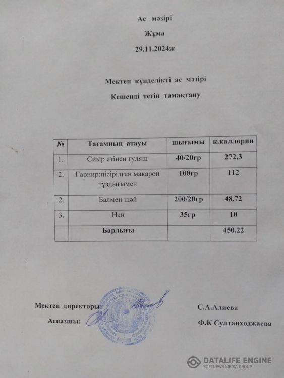 Ас мәзірі