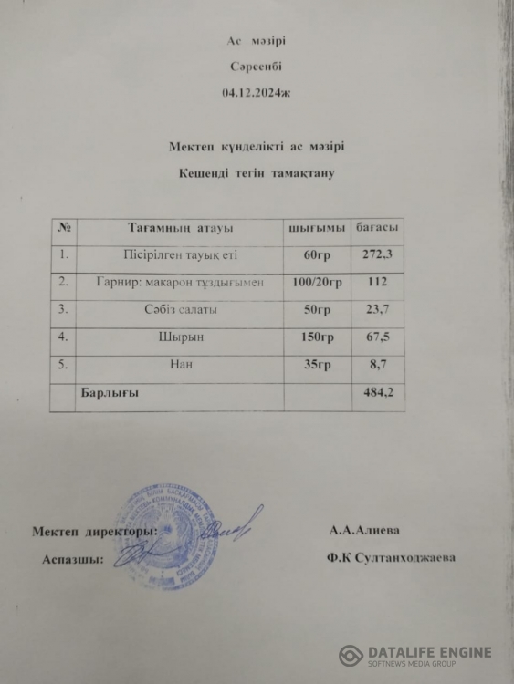 Ас мәзірі