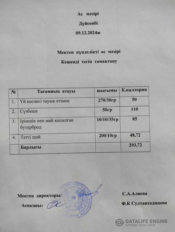 Ас мәзірі