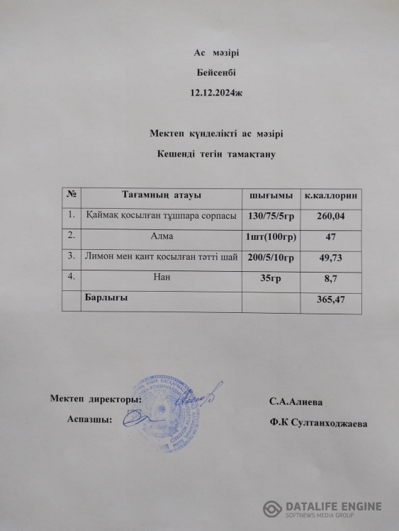 Ас мәзірі