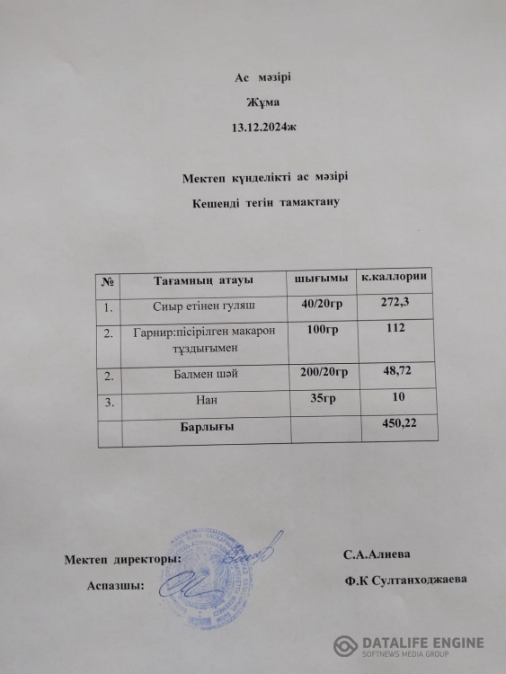 Ас мәзірі