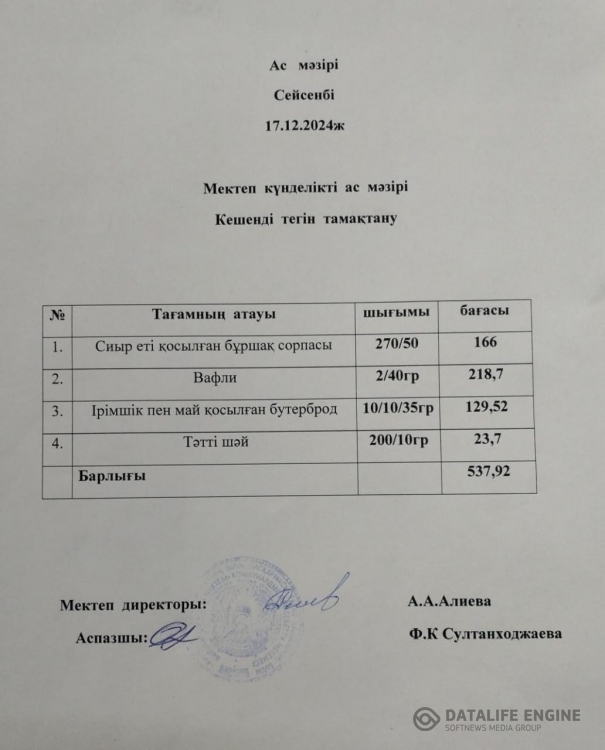 Ас мәзірі