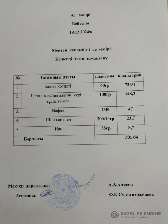 Ас мәзірі