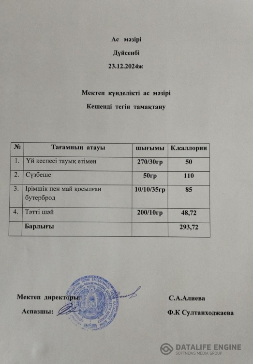 Ас мәзірі