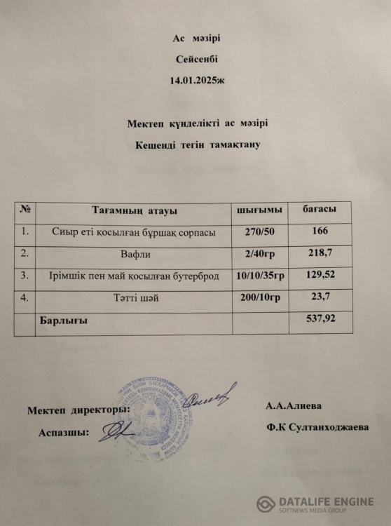 Ас мәзірі