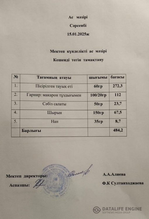 Ас мәзірі