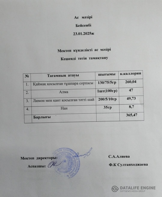 Ас мәзірі