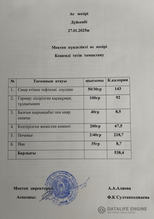 Ас мәзірі