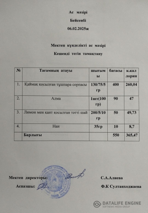 Ас мәзірі