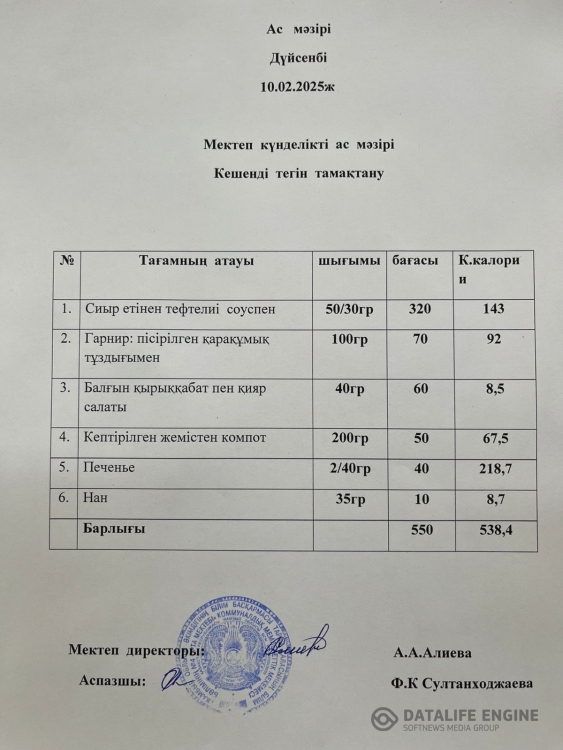 Ас мәзірі