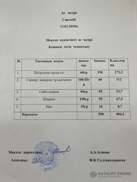 Ас мәзірі
