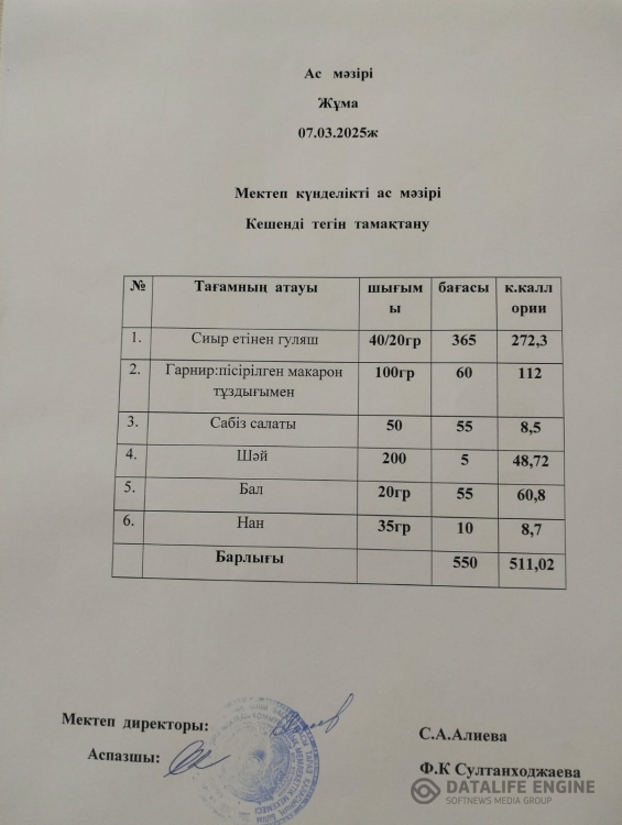 Ас мәзірі