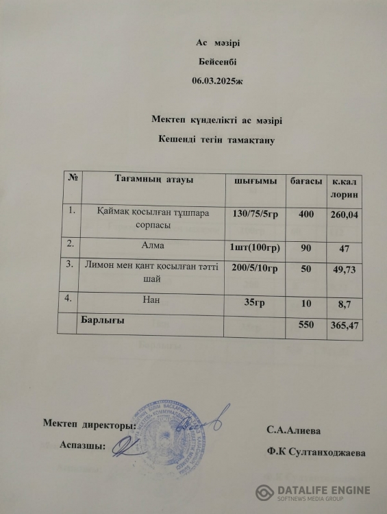Ас мәзірі