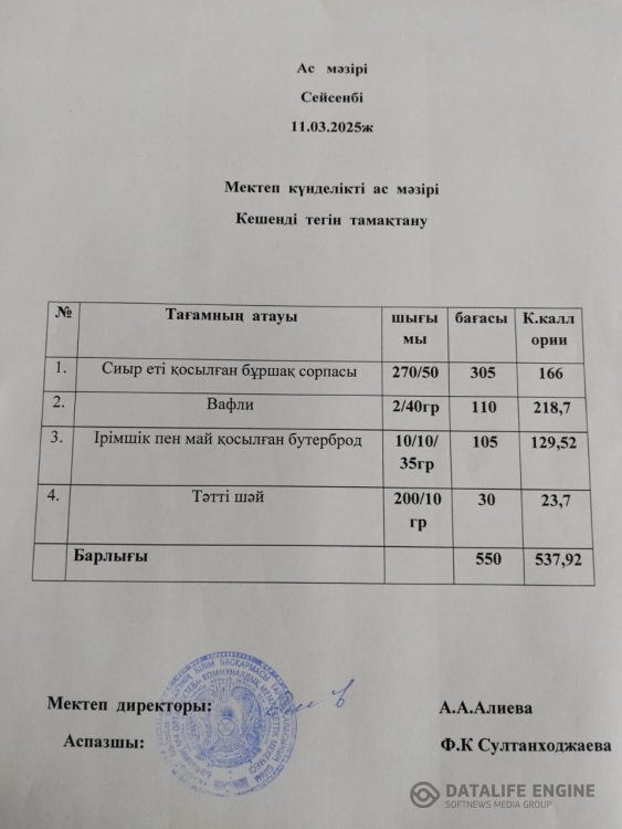 Ас мәзірі