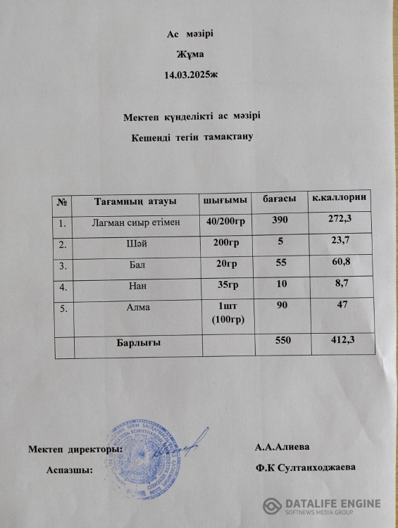 Ас мәзірі