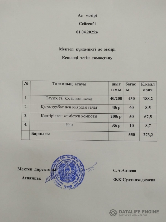 Ас мәзірі