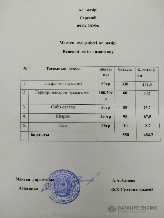 Ас мәзірі