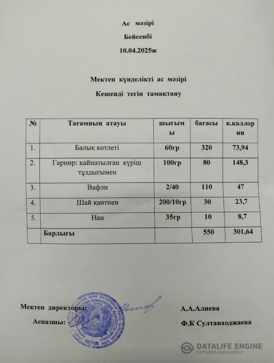 Ас мәзірі