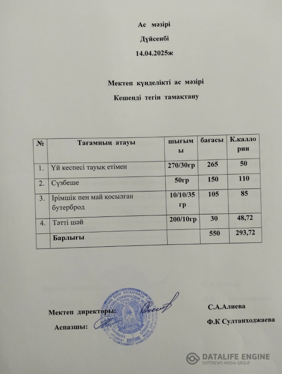 Ас мәзірі