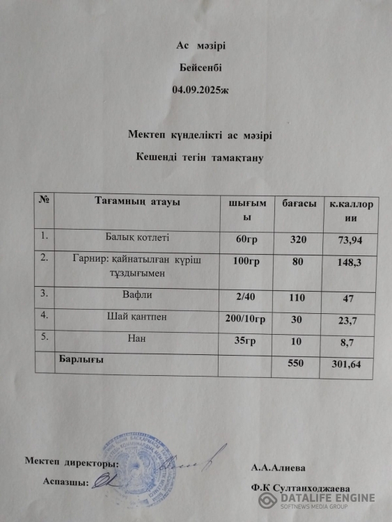 Ас мәзірі