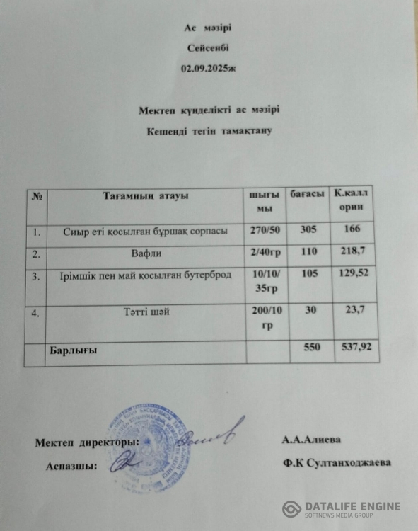 ас мәзірі