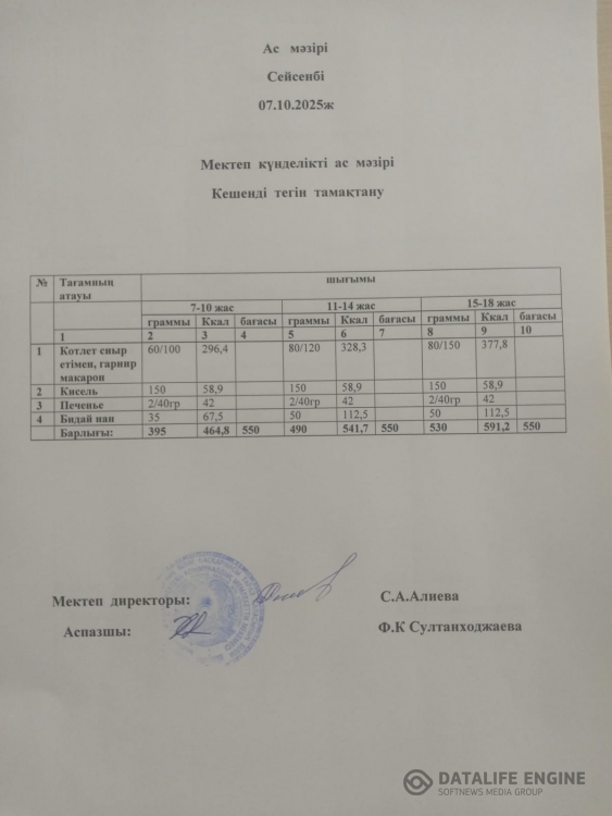 Ас мәзірі