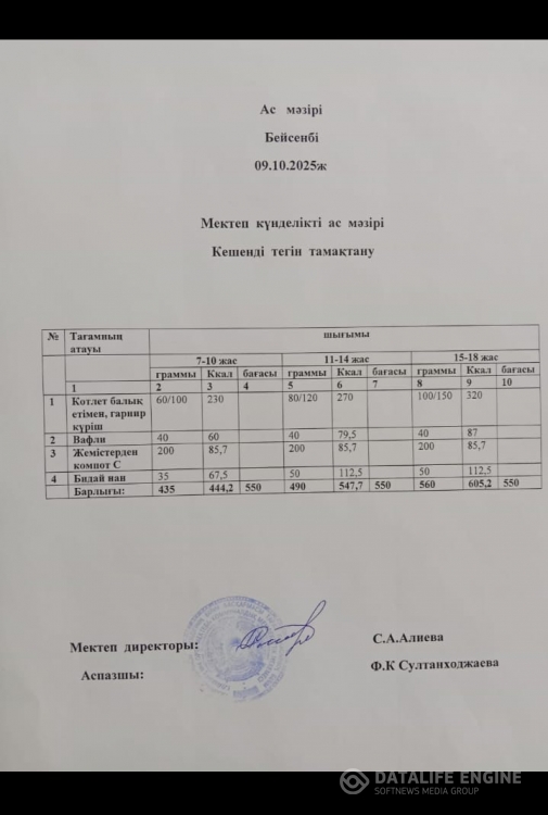 Ас мәзірі